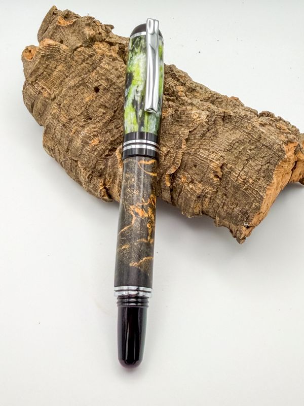 Buckeye Burl & Dual Core Resin — Warwick II Fountain Pen