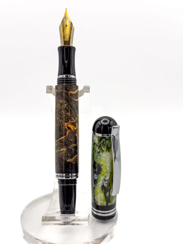 Buckeye Burl & Dual Core Resin — Warwick II Fountain Pen