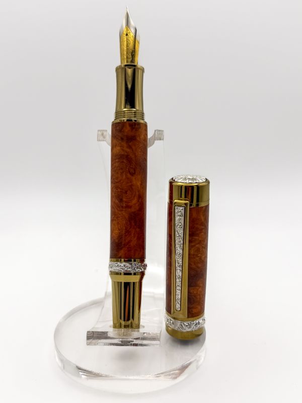 Amboyna Burl & Sterling Silver Plate