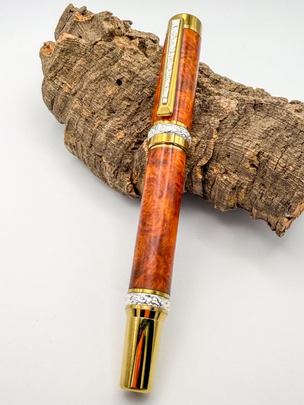 Amboyna Burl & Sterling Silver Plate