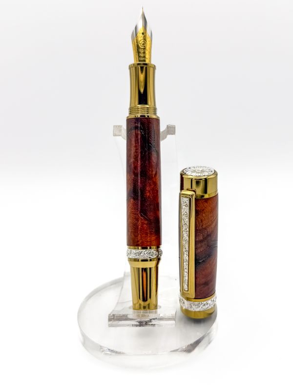 Chechen Burl & Sterling Silver Plate