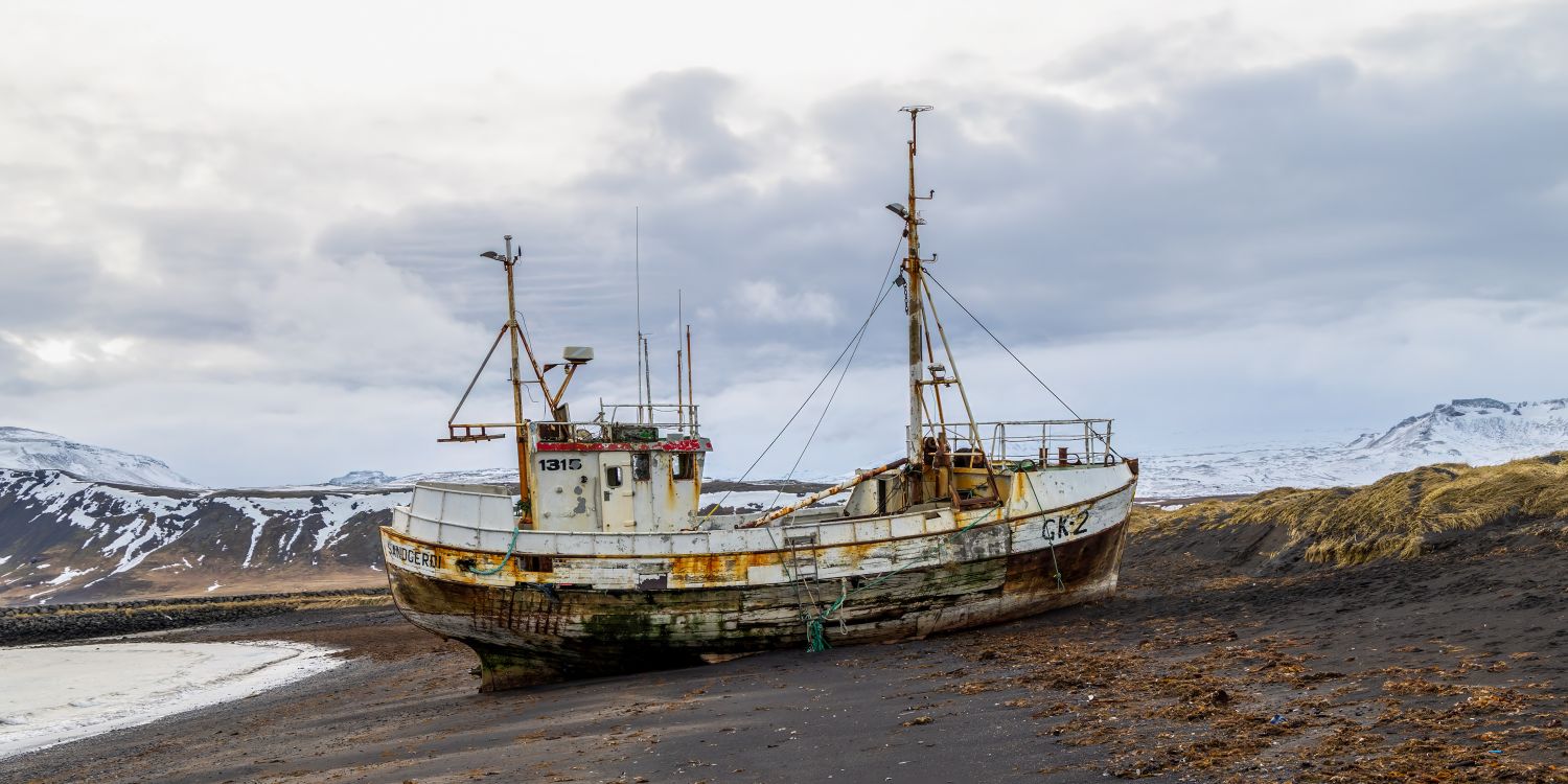 Lonely boat in Rif
