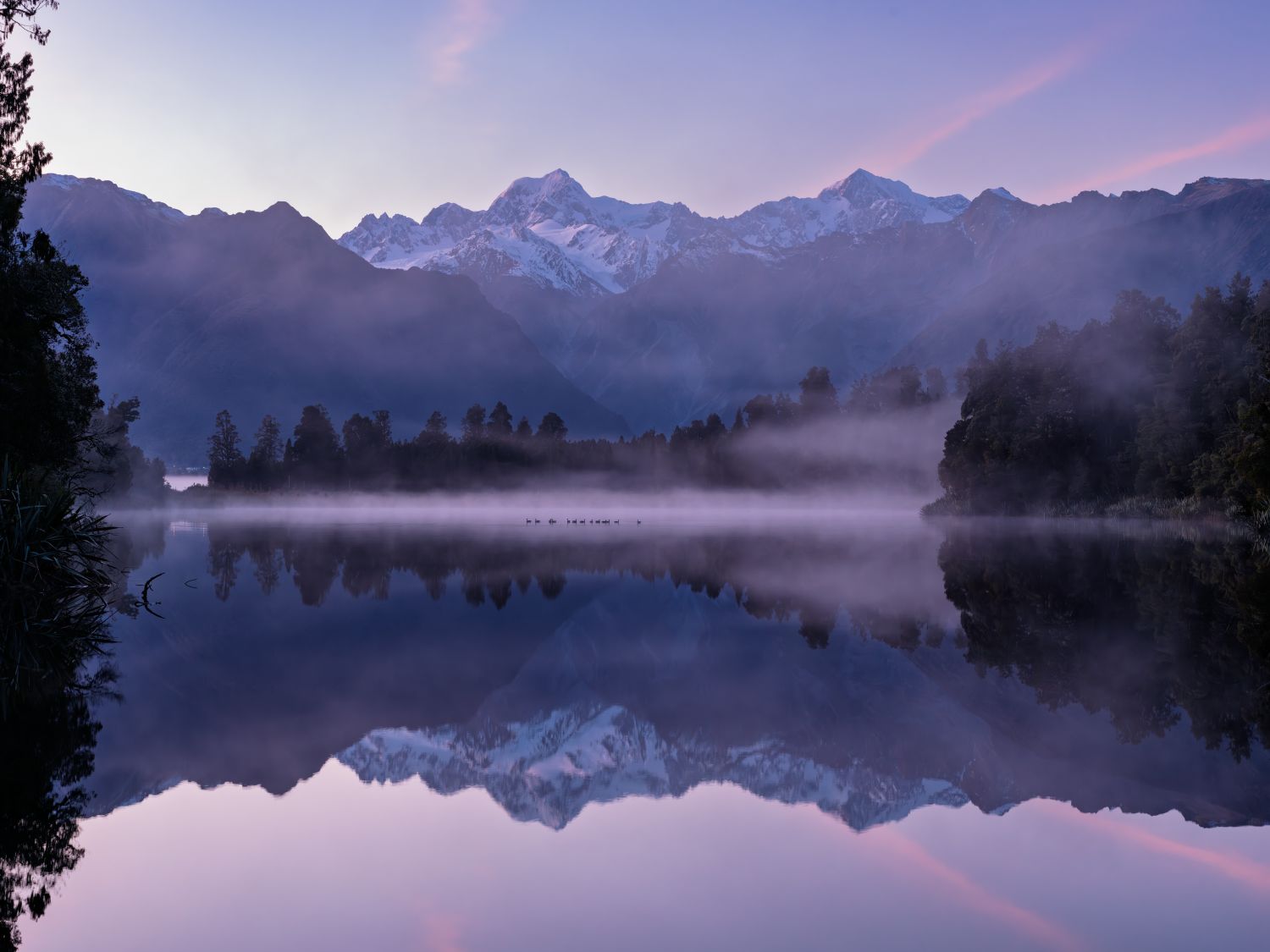 Lake Matheson Reflection Lake Sunrise 1