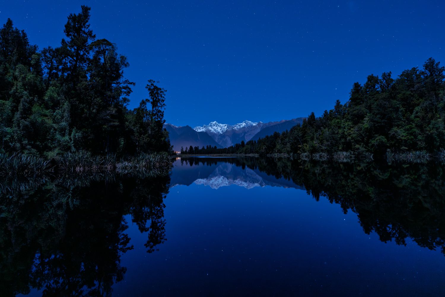 Lake Matheson Reflection Lake Night