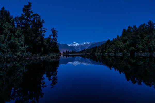 Lake Matheson Reflection Lake Night